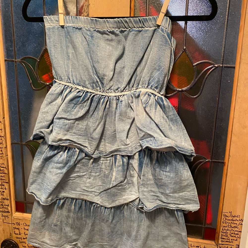 Denim tube top dress